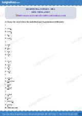 Đề thi học kì 2 Tiếng Anh 5 - Đề số 4